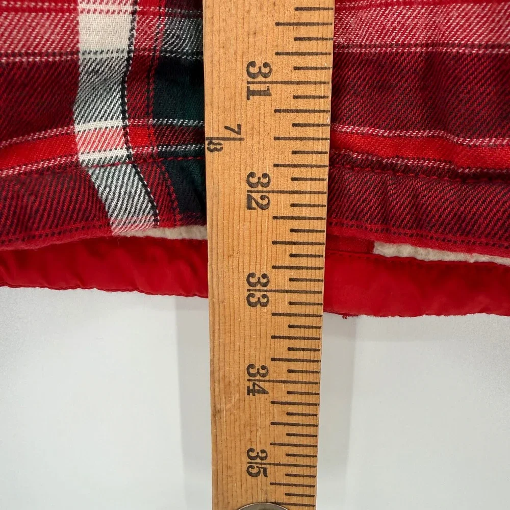 The North Face Flannel Shirt Jacket Mens 3XL Red Fort Point Plaid Sherpa NF0A4QP